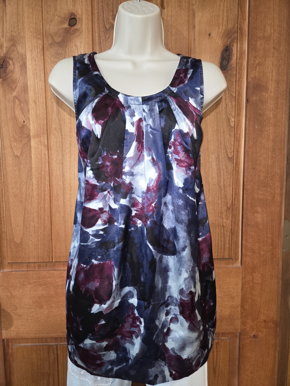 Apt. 9 Abstract Watercolor Tank‎ Top in Navy, Burgundy, Black